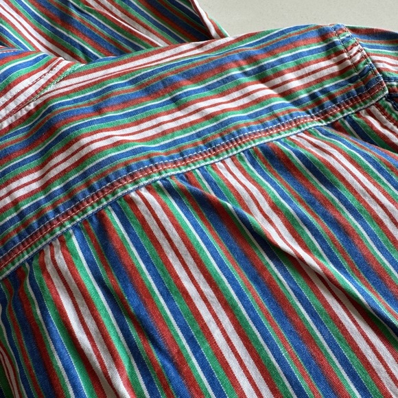Vintage Lauren Jeans Co Blue/Green/Red Pullover Cotton Blouse / 90's / small - Picture 12 of 16